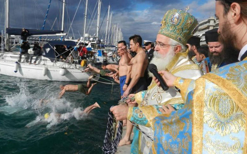 Epiphany blessing of the waters in Gythio